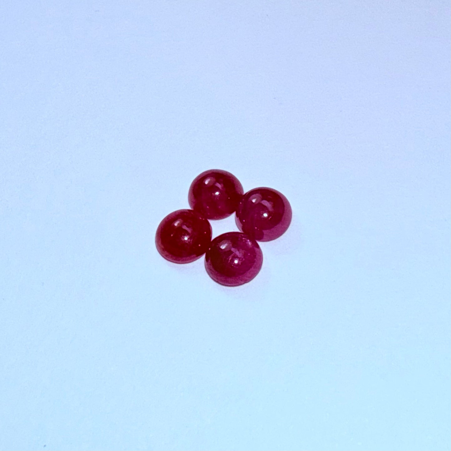 Ruby Cabuchon Lot 5mm 4pcs