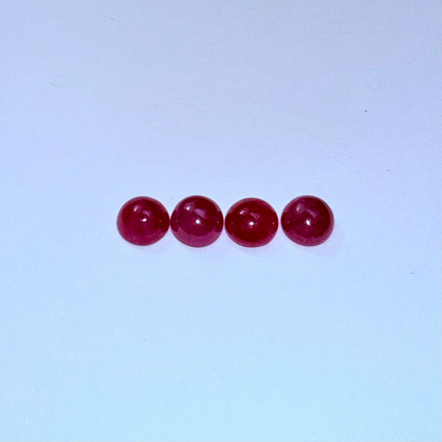 Ruby Cabuchon Lot 5mm 4pcs