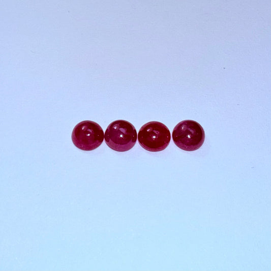Ruby Cabuchon Lot 5mm 4pcs