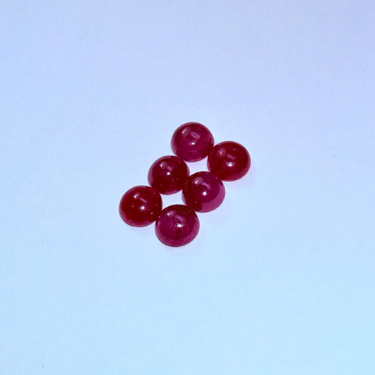 Ruby Cabuchon Lot 5mm 6pcs