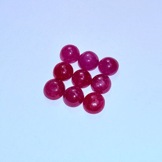 Ruby Cabuchon Lot 5mm 9pcs